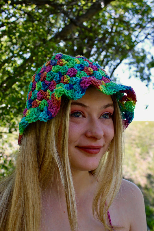 Rainbow Granny Bucket Hat